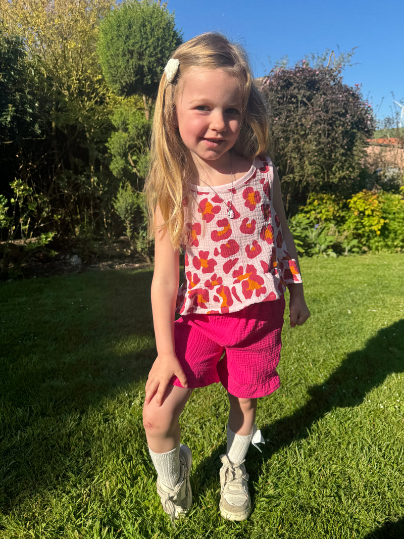 Top Virginie - enfant Aux Tissus Fleuris