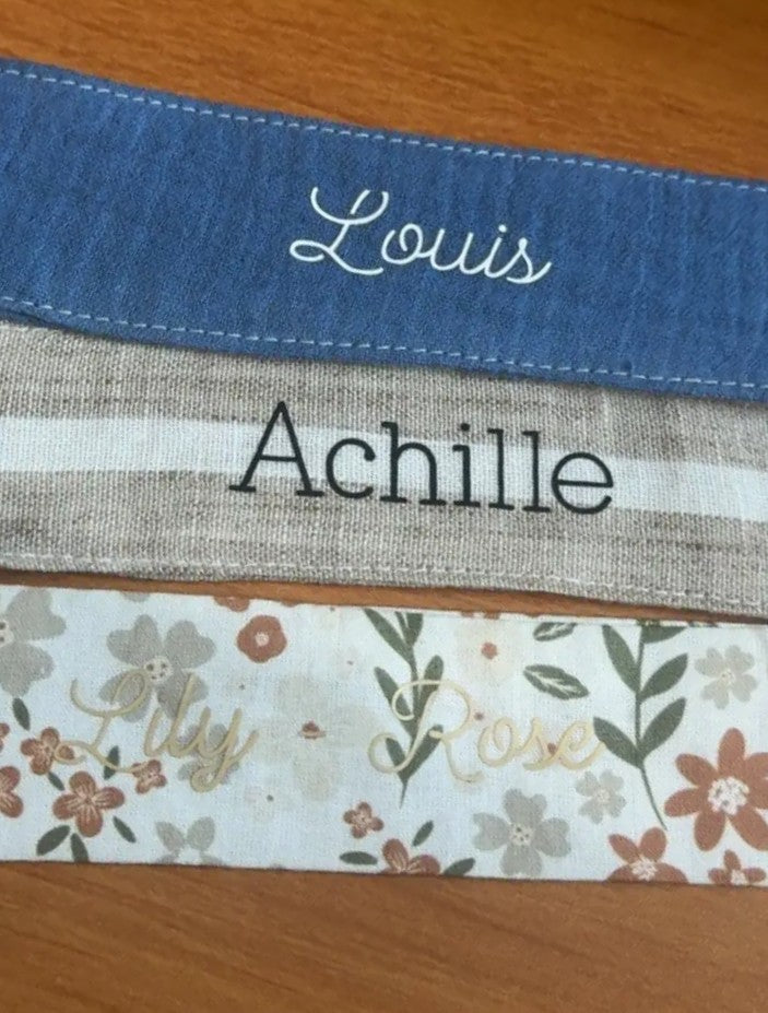 Coffret naissance personnalisable 1 - pochon + couverture + attache tétine Aux Tissus Fleuris