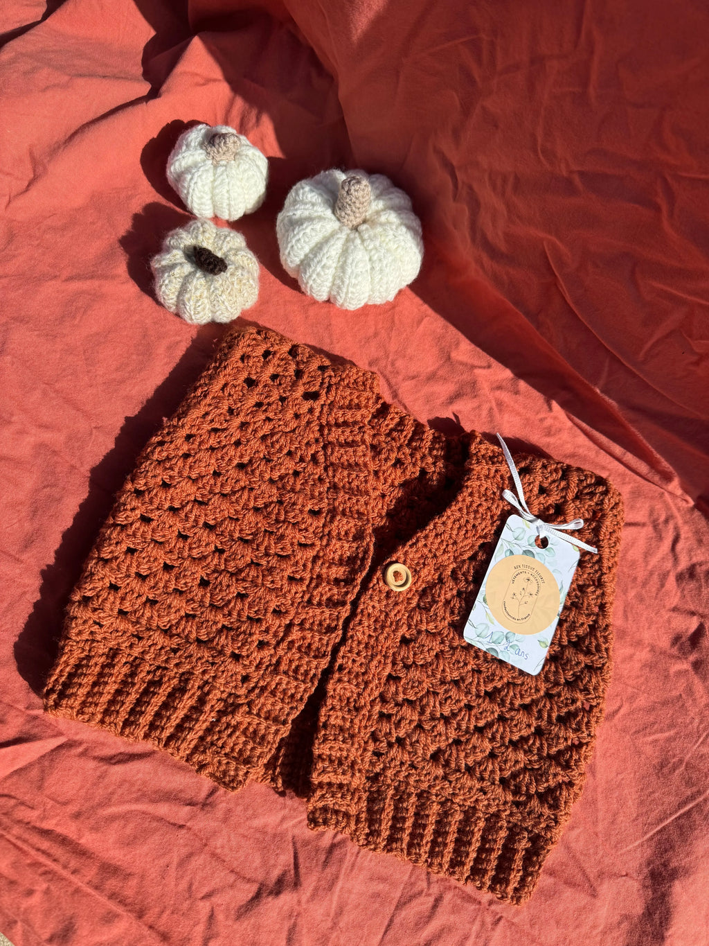 Gilet en crochet - Marron - 1-2 ans Aux Tissus Fleuris