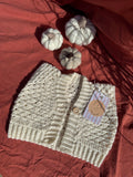 Gilet en crochet - Crème - 3-9 mois Aux Tissus Fleuris