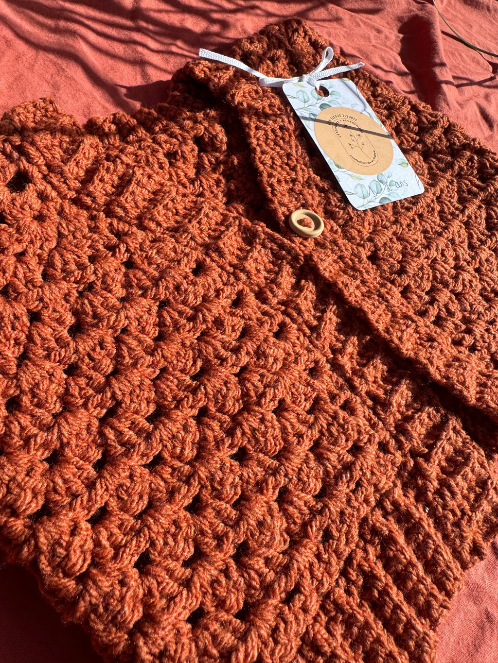 Gilet en crochet - Marron - 1-2 ans Aux Tissus Fleuris
