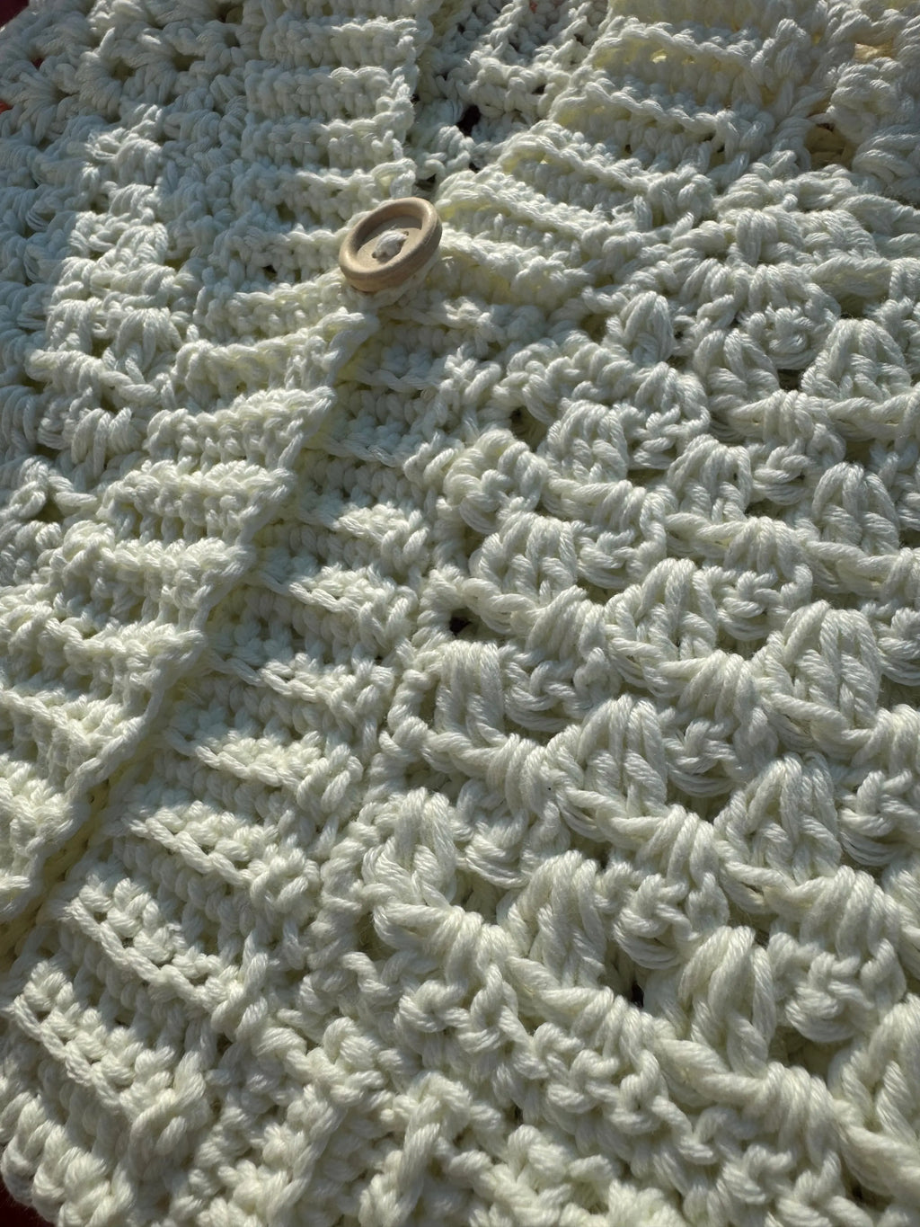 Gilet en crochet - Vanille - 0-3 mois Aux Tissus Fleuris