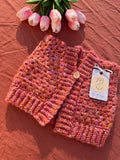 Gilet en crochet - Rouge orangé - 6-12 mois Aux Tissus Fleuris