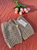 Gilet en crochet - Beige marroné - 0-6 mois Aux Tissus Fleuris