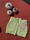 Gilet en crochet - vert d'eau - 0-6 mois Aux Tissus Fleuris