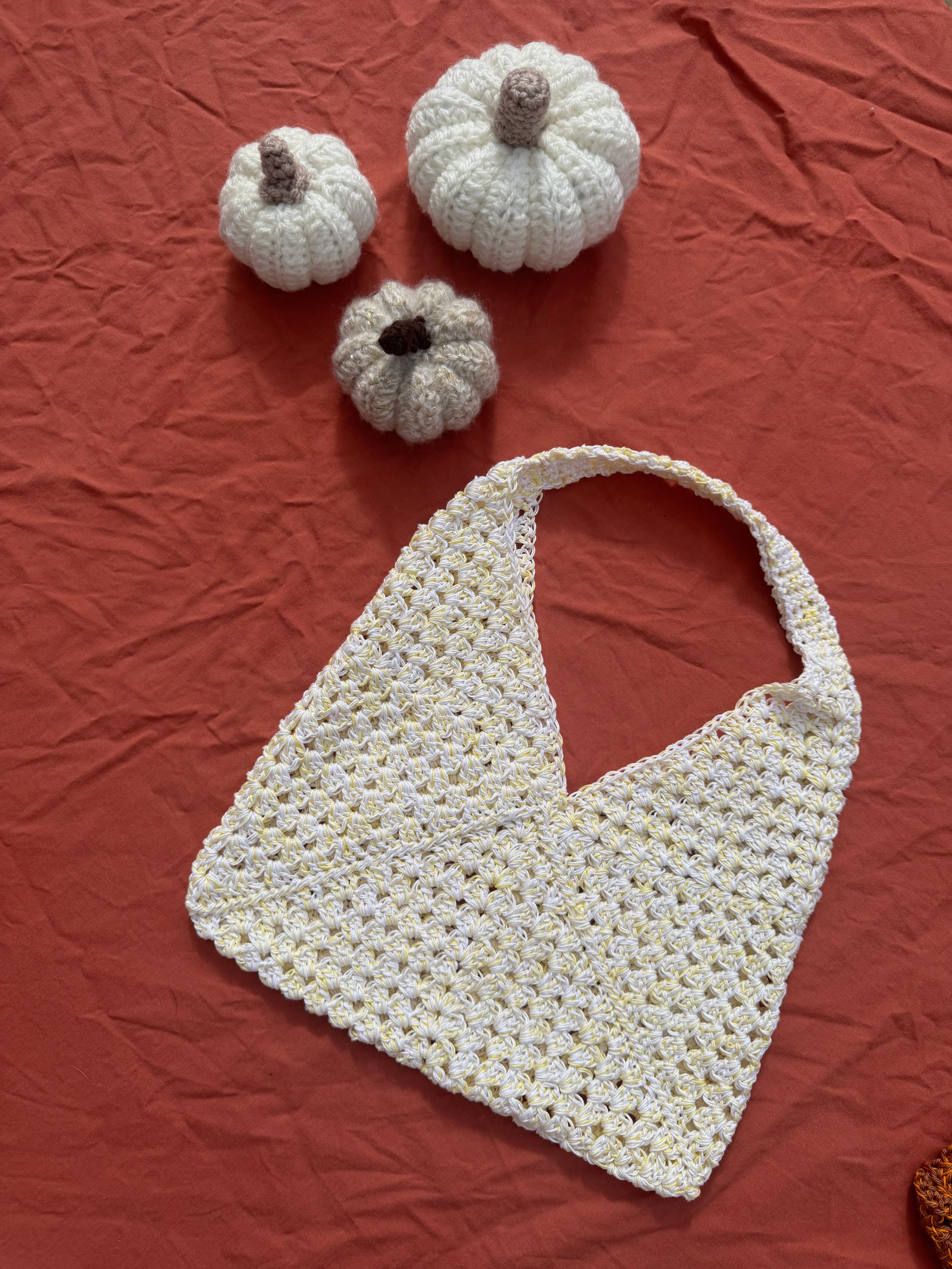 Sac en crochet - blanc et jaune Aux Tissus Fleuris