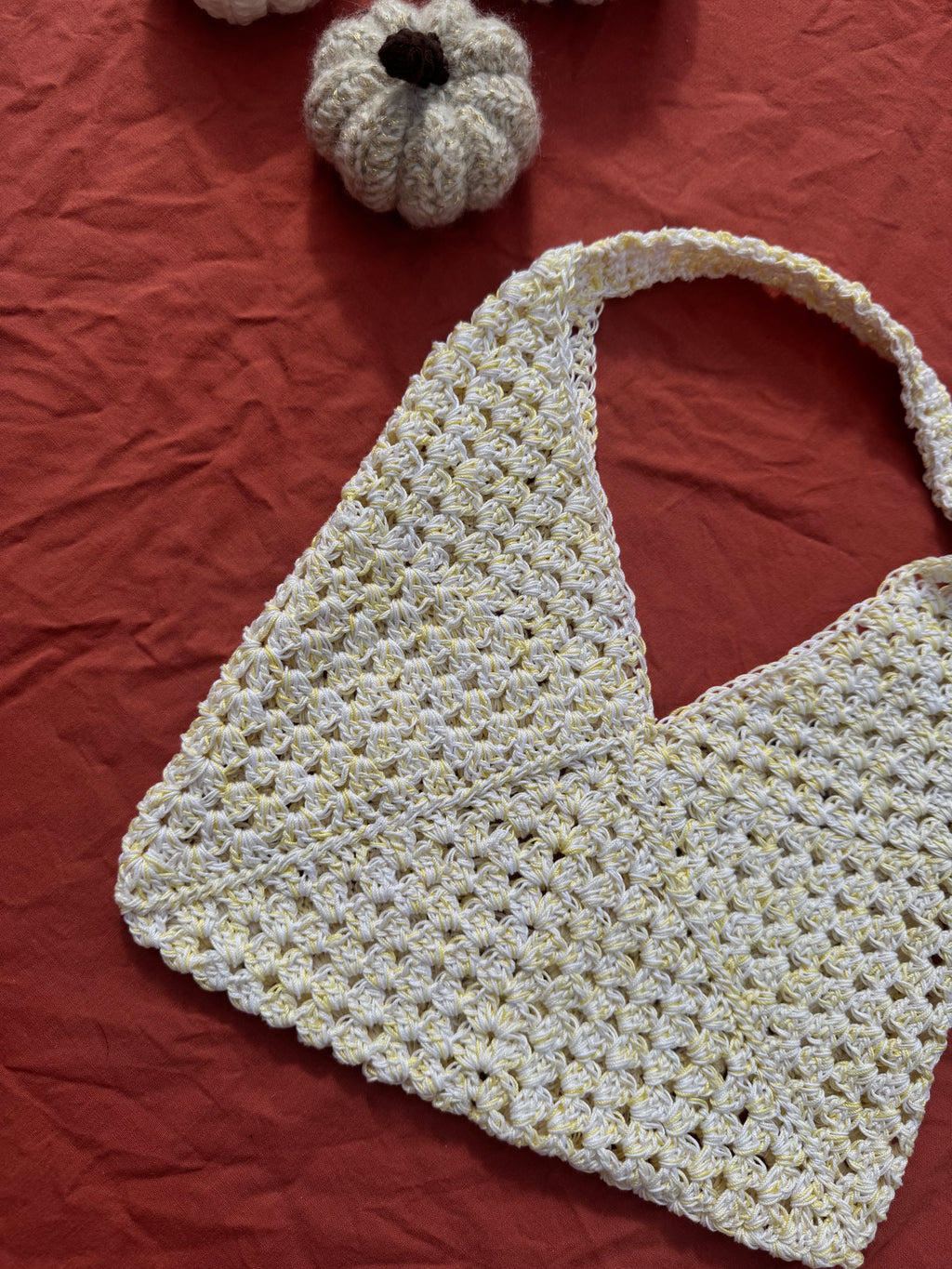 Sac en crochet - blanc et jaune Aux Tissus Fleuris