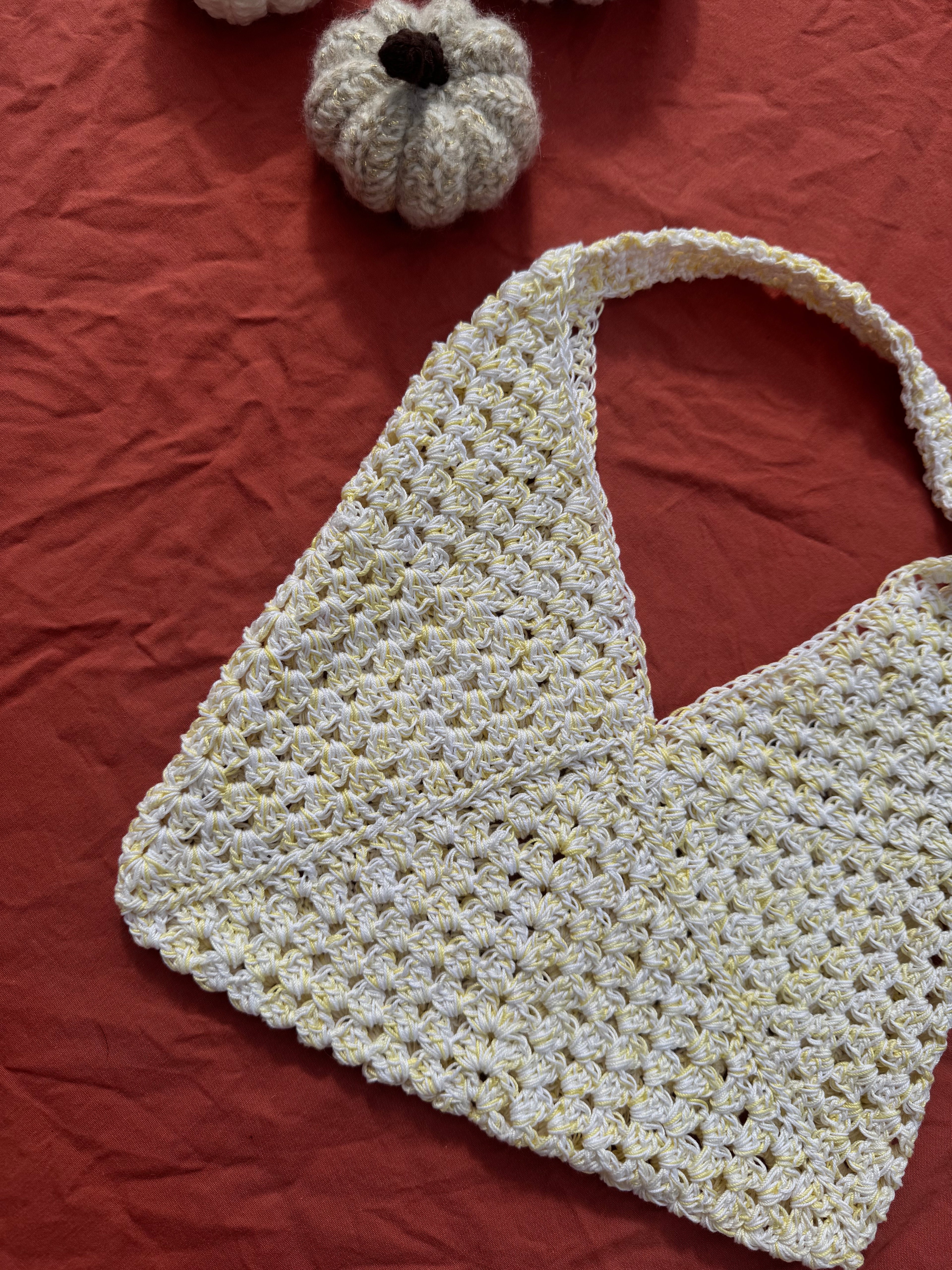 Sac en crochet - blanc et jaune Aux Tissus Fleuris