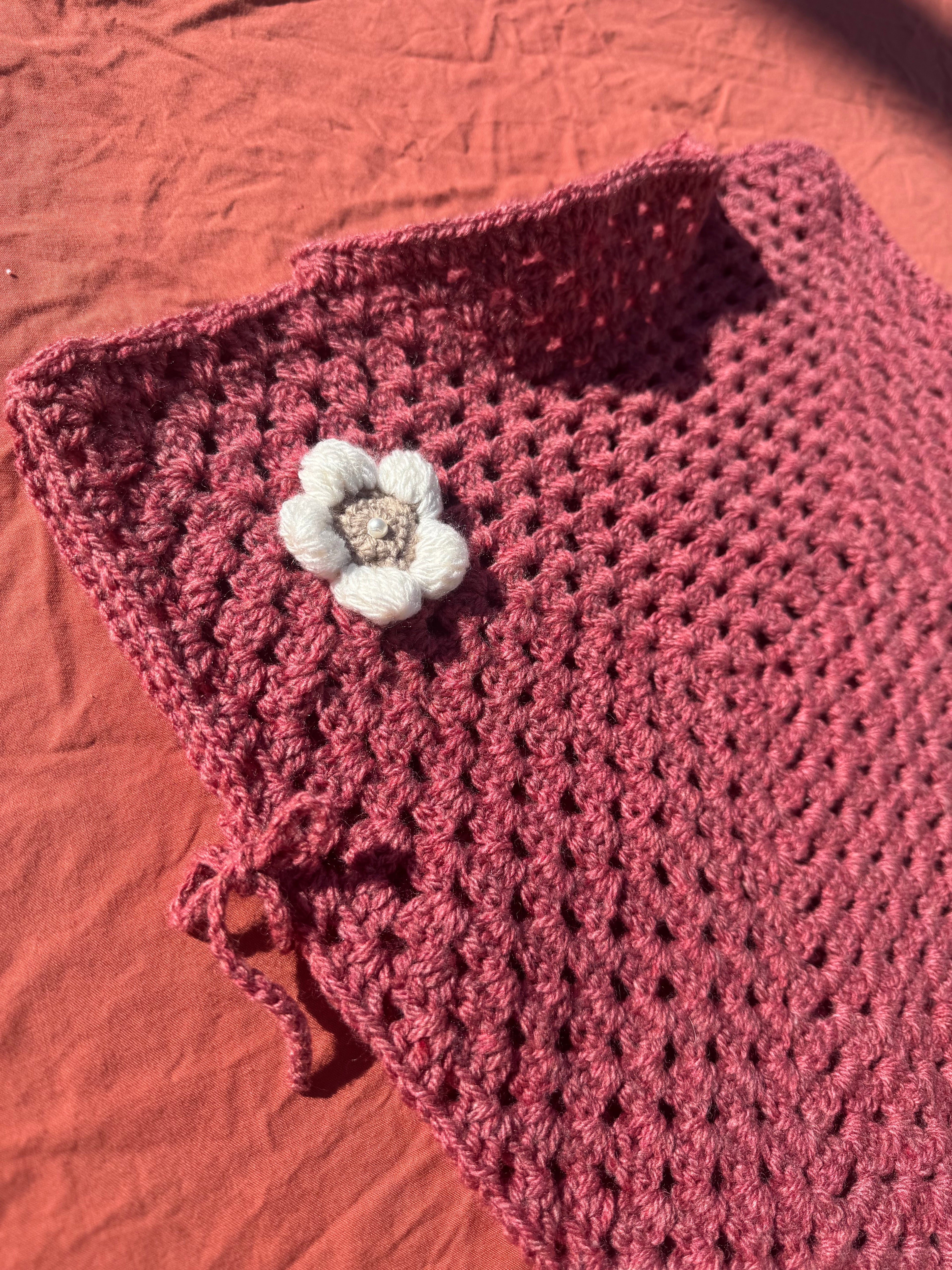 Poncho - rouge/rose 2-3 ans Aux Tissus Fleuris