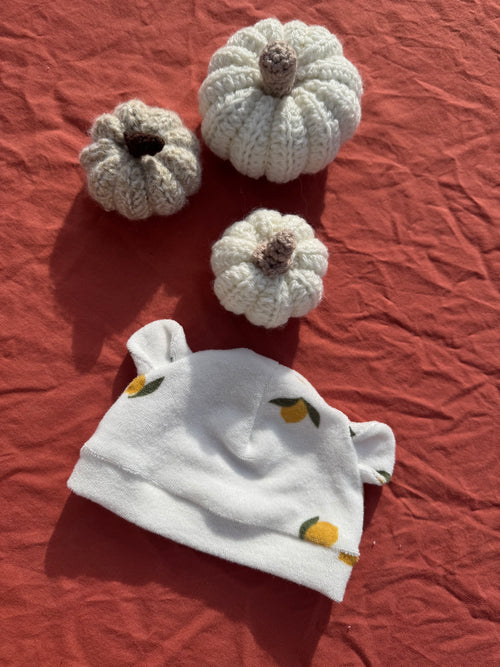 Coffret naissance personnalisable 5 - pochon + bonnet ou turban + couverture Aux Tissus Fleuris